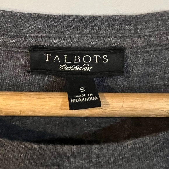 Talbots Floral Tee Shirt Size Small Grey Black - Picture 6 of 7